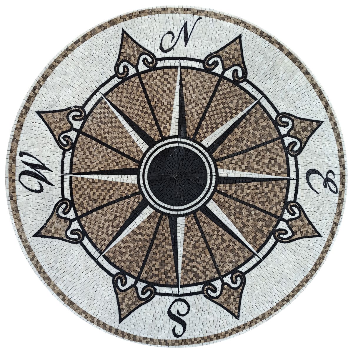 Custom Mosaic Art - The S Compass, Compass