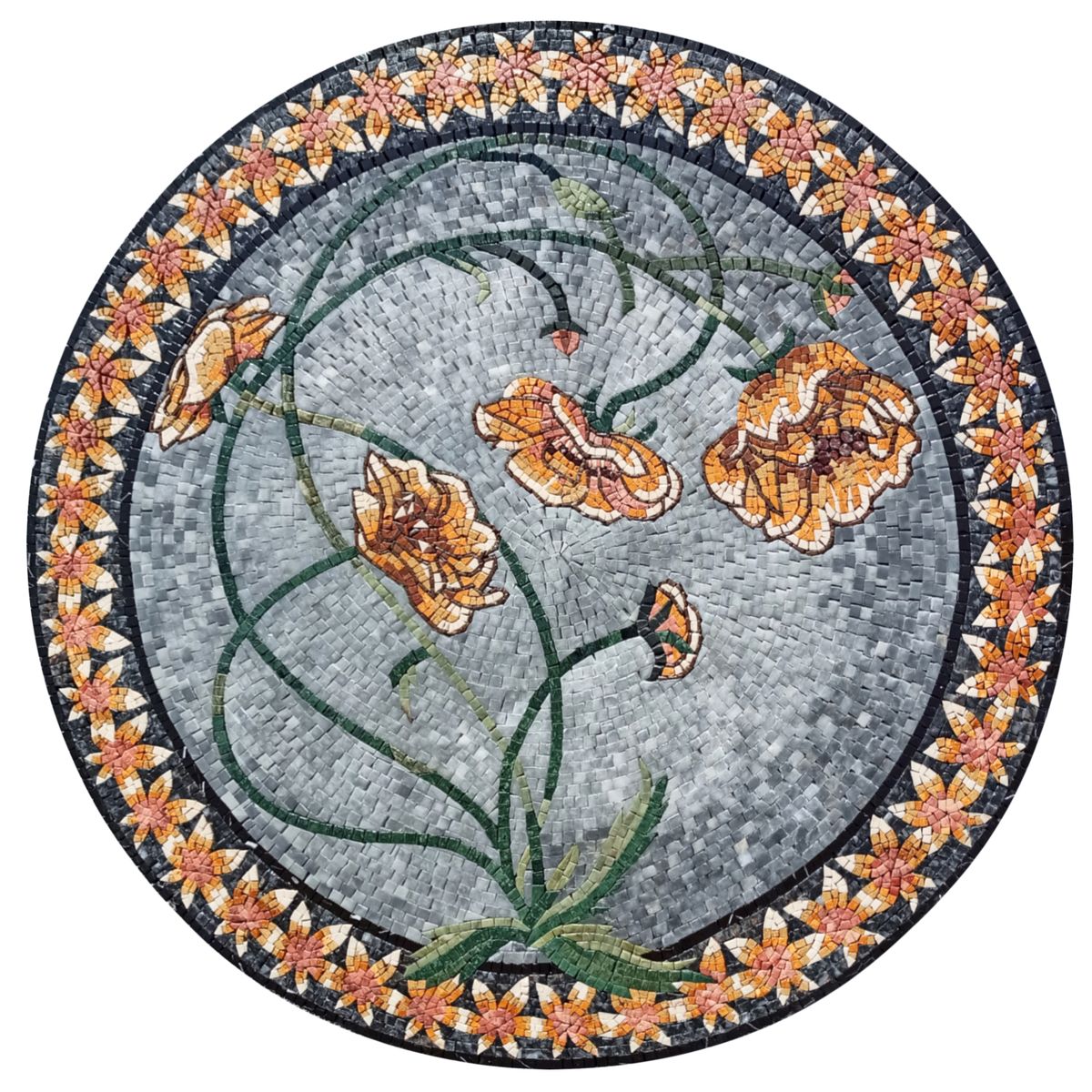 Mosaik Tanzende Blume - Mosaic Natural