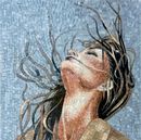 Brunette Portrait Mosaic, 28"x48" close-up