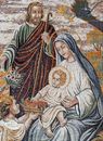 Angels Visiting Baby Jesus Mosaic close-up