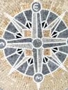 Cream-Colored Compass Mosaic, 60" close-up