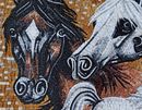 Лошади Мозаика крупным планом