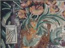 Flowers with Wine Mosaic, 48"x36" close-up