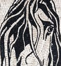 Horse Sketch Mosaic, 24"x48" close-up