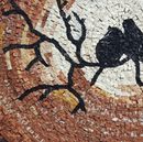 Moonlit Love Birds Mosaic, 32" close-up