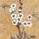 Белые цветы, картина из мозаики крупным планом