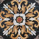 Ornate Gold Floral Mosaic, 52" close-up