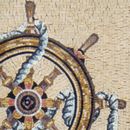 Nautisches Ruder und Tau Mosaik Zoom