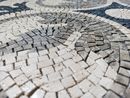 Greyscale Floral Pattern Mosaic, 52" close-up
