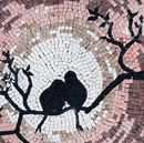 Love Birds in Moonlight Mosaic close-up