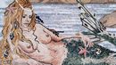 Mermaid on the Seashore Mosaic close-up