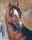 Mosaik Pferde Portrait Zoom