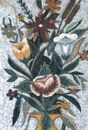 Rundbogen goldene Blumenvase Mosaik Zoom
