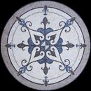 Round Fleur-de-Lis Pattern Mosaic close-up