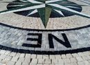 Green Compass Rose Mosaic, 32" close-up