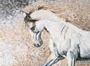 Majestätisches weißes Pferd Mosaik Zoom