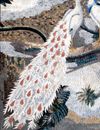 Peacock Couple Mosaic close-up
