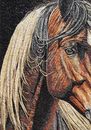 Brown Horse Mosaic Portrait close-up