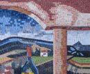 Mosaik Landschaft und ein Glas Wein Zoom