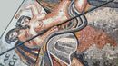 Greek Portrait Reproduction Mosaic, 40" close-up