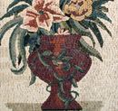 Burgundy Vase of Flowers Mosaic, 48"x32" close-up