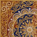 Goldenes böhmisches Muster Mosaik, 150 cm Zoom