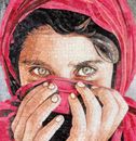 Afghan Girl Mosaic close-up