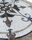 Radial Fleur de Lis Mosaic, 36" close-up