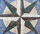 Blauer Kompass Mosaik, 80 cm Zoom