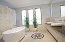 Rundes Mosaik mit Sonnenaufgang-Motiv in Ihrem Zuhause