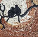 Moonlit Love Birds Mosaic, 32" close-up