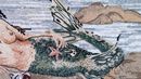 Mermaid on the Seashore Mosaic close-up