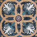 Mosaik Floral Schwarz, 120 cm Zoom