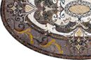Ornate Oval-Shaped Rug Mosaic close-up