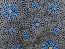 Mosaik Blumen Schwarz Blau, 40x55 cm Zoom