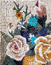 Multicolored Roses and Daisies Mosaic close-up