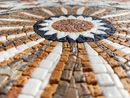 Dusky Rose Floral Pattern Mosaic, 48" close-up
