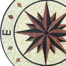 Brown Compass Mosaic, 48" close-up