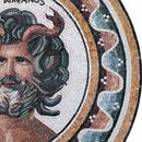 Фавны, медальон из мозаики крупным планом