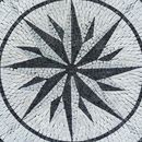 Light Grey and Black Compass Mosaic close-up