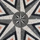 Mosaik Stern Schwarz Weiß, 90 cm Zoom