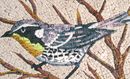 Small Bird in a Tree Mosaic close-up