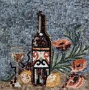 Кофе и вино, мозаика, 60x145 см крупным планом