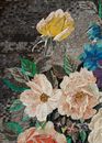 Цветастый букет, мозаика крупным планом