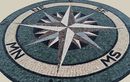 Sea Green Compass Mosaic, 36" close-up