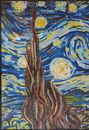 Van Gogh Starry Night Reproduction Mosaic Art крупным планом