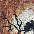 Moonlit Love Birds Mosaic, 32" close-up