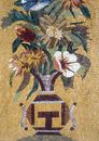 Flower Display on Gold Mosaic close-up