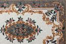 Ornate Brown Rug Mosaic, 95"x63" close-up