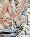 Woman Washing Feet Mosaic close-up
